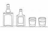 Whiskey Bottle Outline sketch template
