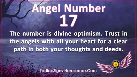 Angel number 17 is Divine Optimism and says Trust the Angelic Guidance