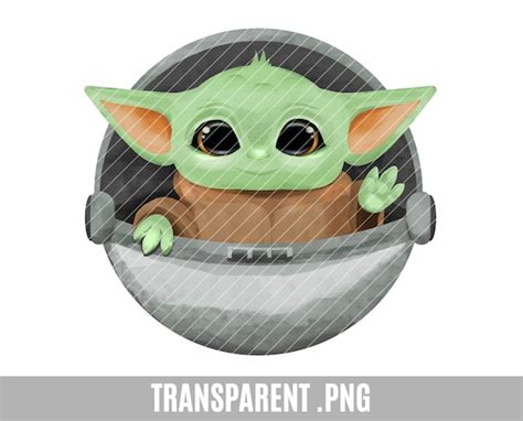 Baby Yoda Clip Art Transparent Png Baby Yoda Cute Alien | Etsy