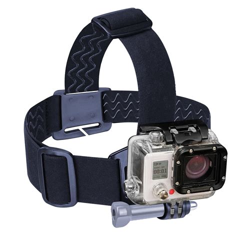 USA Gear Head Action Camera Mount Strap Harness Adjustable Headband with Elastic Stretch Straps ...