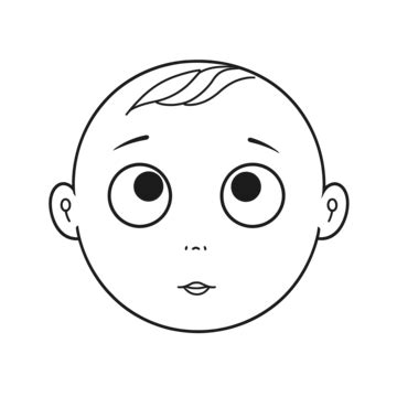 Drawn Face Of A Child Cartoon Outline Illustration Sketch Drawing Vector, Facemask Drawing ...