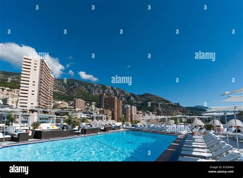 Principality of Monaco, Monaco, Montecarlo, Swimming pool at Fairmont ...