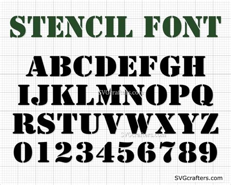 Stencil Letters Svg Stencil Monogram Font Svg Army Font Svg Etsy | My ...