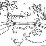 Swimming Pool Fun Coloring Page 59293 46915 sketch template