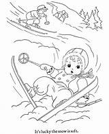 Winter Downhill Skiing Coloring Kids Outdoor Activities  Home sketch template