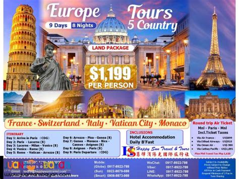 9D8N Europe 5-Country Tour Package