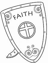 Shield Faith Coloring Tattoo Pages Drawing Clipart Medieval God  sketch template