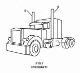Semi Truck Peterbilt Drawing Coloring Trucks Drawings Pages Clipart  sketch template