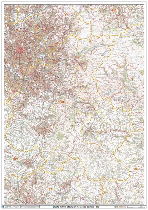 Stockport - SK - Postcode Wall Map