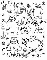 Winter Polar Bear Coloring Pages sketch template