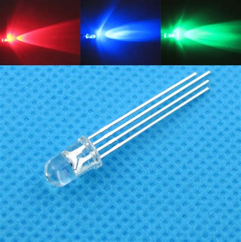 50pcs/lot 5mm RGB LED Common Anode/ common Cathode Diode 4Pin Tri Color ...