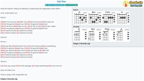 Chord: Cut You - tab, song lyric, sheet, guitar, ukulele | chords.vip