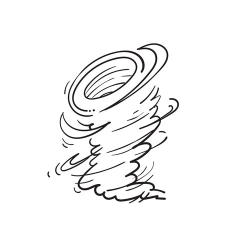 hand drawing Tornado. Hurricane icon vector with doodle cartoon style 4567261 Vector Art at Vecteezy