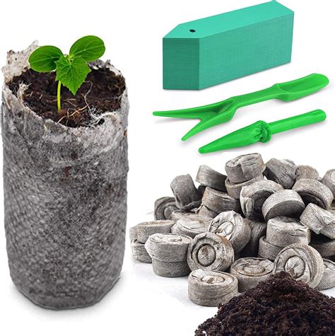 PACETAP 100 PCS (30MM) Peat Pellet Garden Soil Plant Seed Starters with tools, Plugs Pellets ...