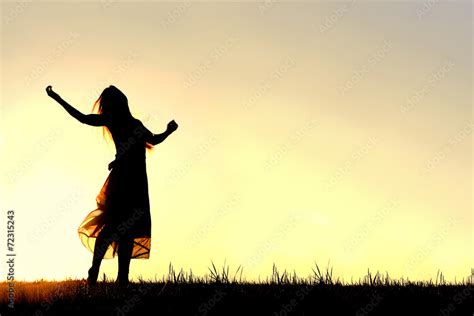 Woman Praising God Silhouette