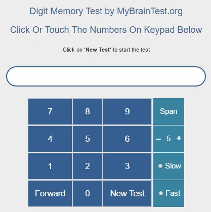 Free Online Dementia Test, Memory Tests | MyBrainTest