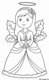 Christmas Angel Printable Coloring Page sketch template