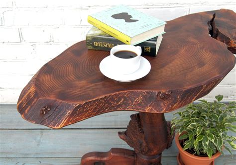 Live edge wood slab coffee table Tree stump desk Rustic acacia | Etsy | Coffee table wood ...