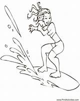 Little Girl Surfing Coloring Page  Free Printable Pages For Kids sketch template
