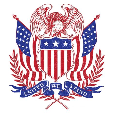 United we stand american logo vintage Vector | Premium Download