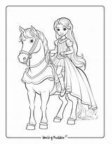 Princess And Horse Coloring Pages sketch template
