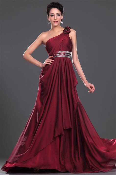 Burgundy evening dress | Chiffon evening dresses, Burgundy evening ...