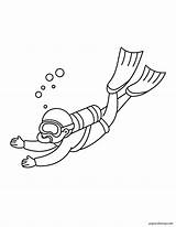 Scuba Diver Coloring Page sketch template