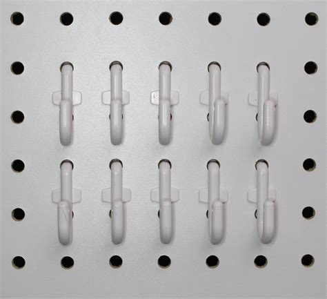 J Style White Plastic Locking Pegboard Hooks -50 Pack - Lock to Pegboard - Tool Storage - Garage ...