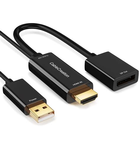 Amazon.com: CableCreation 4K HDMI to DisplayPort Adapter with USB Power 3FT, 4K X 2K@30Hz HDMI ...