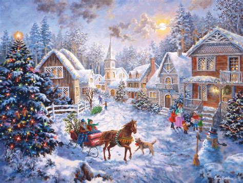 Christmas Sleigh Ride, 1000 Pieces, Crown Point Graphics | Puzzle Warehouse