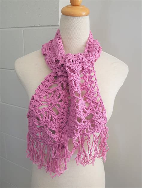 Hand Crocheted Fan Centred Scarf