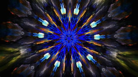 Artistic Blue Colors Digital Art Kaleidoscope HD Abstract Wallpapers | HD Wallpapers | ID #39641