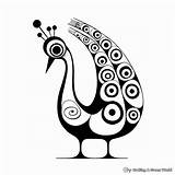 Abstract Peacock Coloring Pages  Free & Printable sketch template