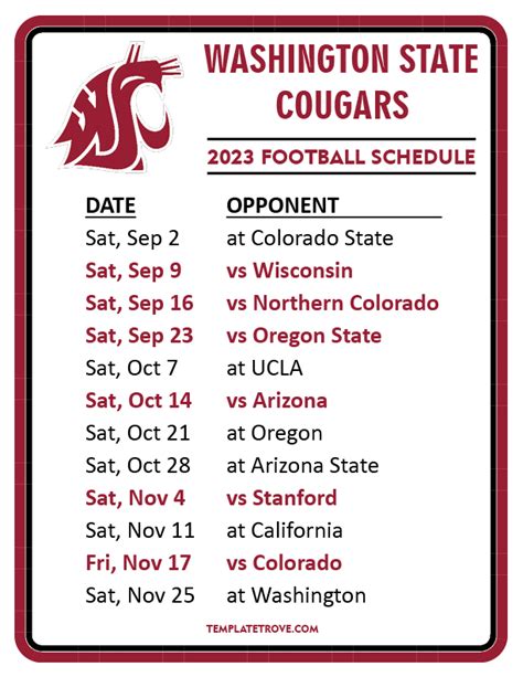 Washington State Cougars Schedule 2024 - Supercross 2024 Schedule