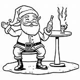 Santas Night Out A Coloring Page Of Santa Getting Drunk At Bar  sketch template