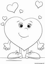 Heart Character Coloring Page Printable sketch template