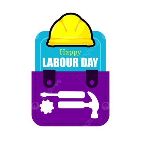 Labour Day Clipart PNG Images, Happy Labour Day With Safety Helmet Sign Vector Illustration ...
