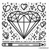 9 Diamonds Coloring Pages  Free For Kids ColorFunart sketch template