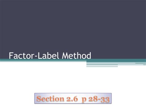 Factor-Label Method