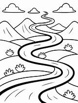 Winding road colouring book Pages For Children And Adults With Vector  sketch template