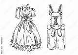 Oktoberfest Dirndl Lederhosen Skizze Vector De Stock  Adobe sketch template