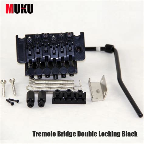 Tremolo Bridge Double Locking Black 1 Set Black Guitar Tremolo Bridge Double Locking System for ...