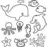 Easy Sea Animal Coloring Pages For Kids  Art & Craft sketch template