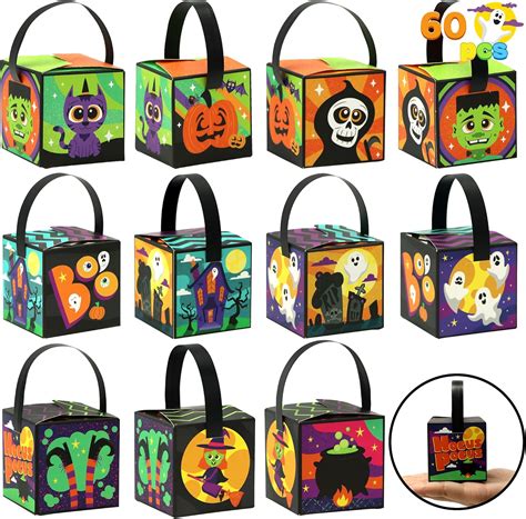 Amazon.com: JOYIN 60 PCS Halloween Mini Kraft Paper treat Boxes with ...