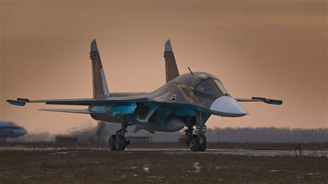 Blue and gray jet fighter, army, Sukhoi Su-34, Russian Air Force, Bomber HD wallpaper ...