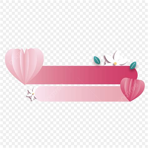 Three Dimensional Vector Art PNG, Pink Three Dimensional Love Paper Cut Double Title Box, Double ...
