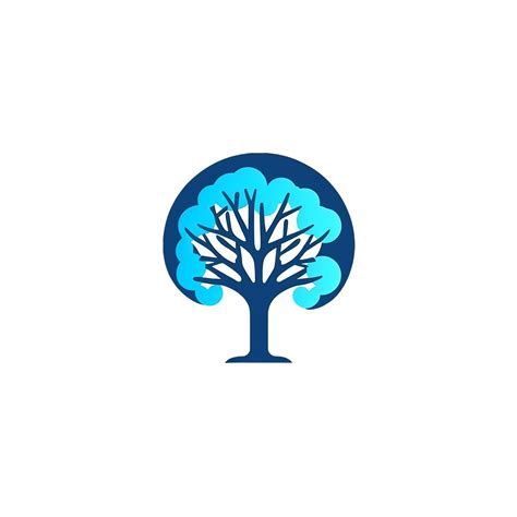 Tree Logo or blue brain logo mixed with tree AI generated 24725150 PNG