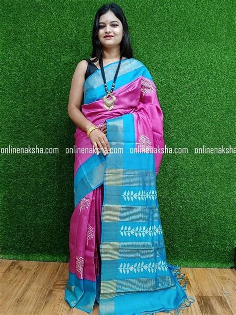 Latest Printed Tussar Silk Sarees 2021