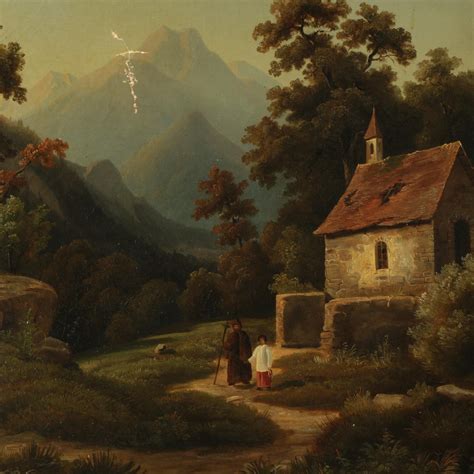 Mid 19th Century Romantic Landscape Oil Painting | EBTH