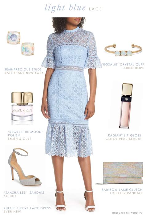 Light Blue Lace Wedding Guest Outfit - Dress for the Wedding